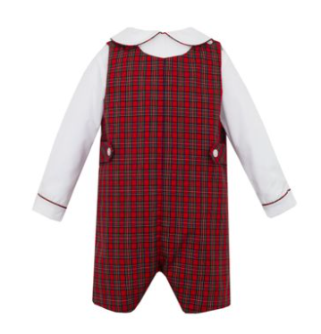 Red Plaid Boy's Shortall w/Top