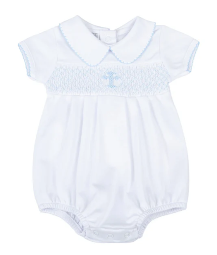 Blessed Smocked Bubble - Blue