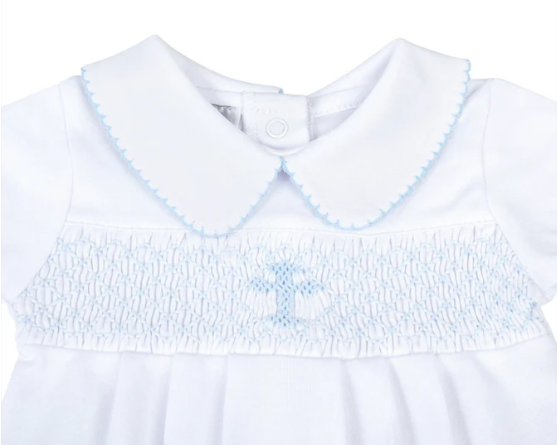 Blessed Smocked Bubble - Blue