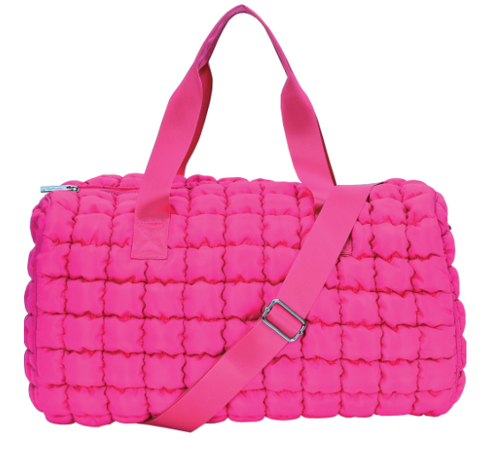 Pretty Pink Puffy Duffel Bag