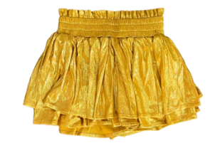 Gold Plisse Shorts - Tween