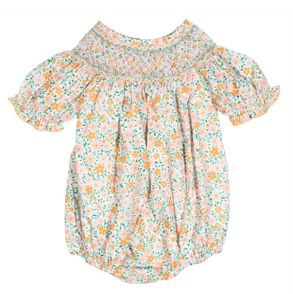 Avery Smocked Floral Bubble