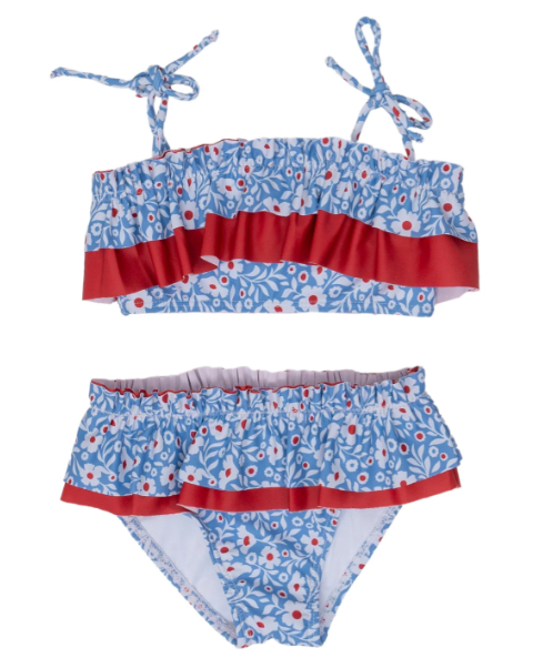 Sea Grove RWB Floral 2 PC Swimsuit