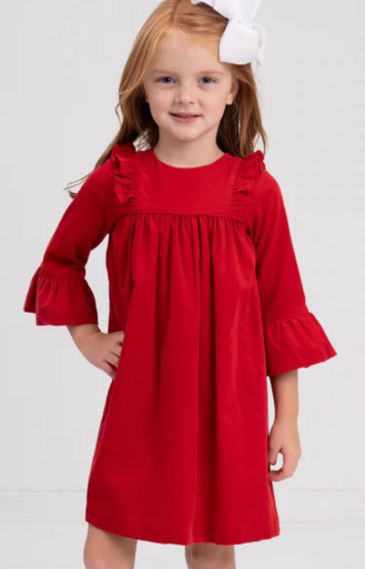 Sydney Red Cord Dress - Girls