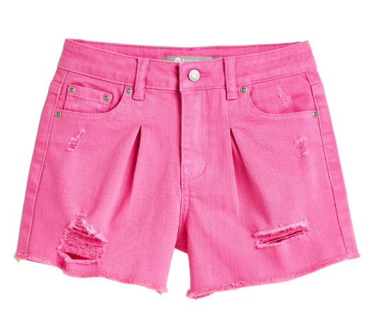 Pleated Weekender Color Shorts - Azalea