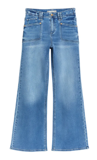 Utility Pocket Wide Leg Jeans - Indigo