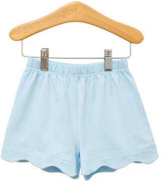 Lilght Blue Scalloped Shorts