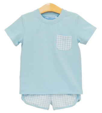 Madden LT Blue Gingham Short Set - Boys