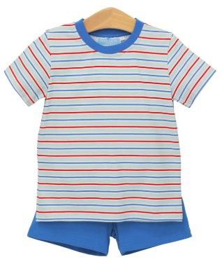 Drew Patriotic Stripe Short Set