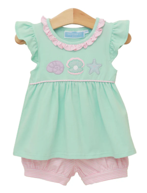 Under the Sea Banded Short Set - Girls