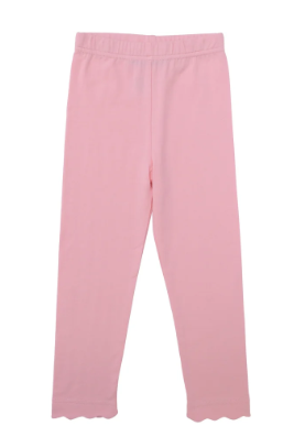 Scalloped Leggings - Light Pink