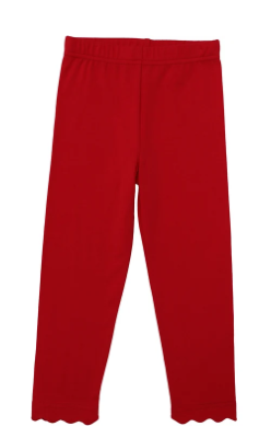 Scalloped Leggings - Red