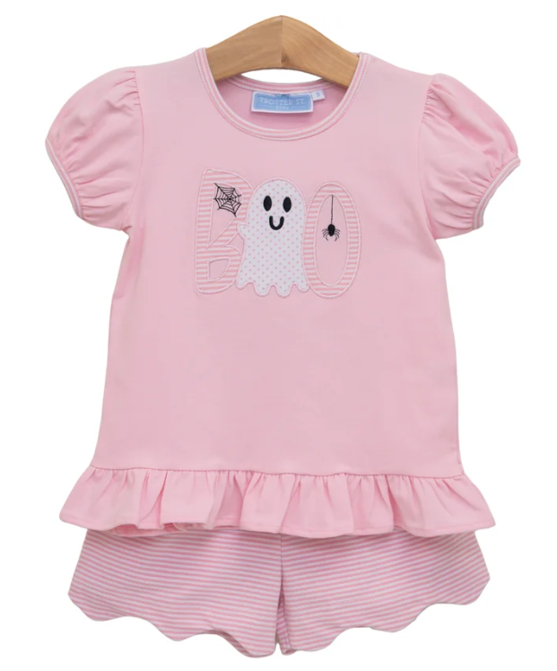 Boo Scalloped Short Set