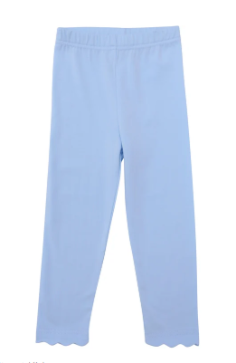 Scalloped Leggings - Light Blue