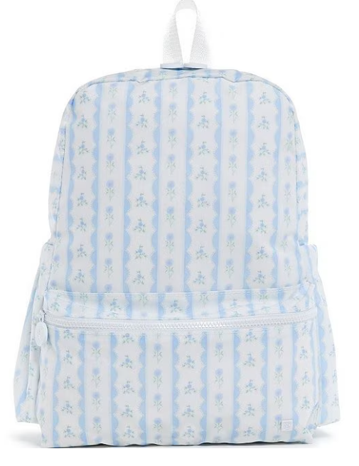 Ribbon Floral Blue - Large Backpack