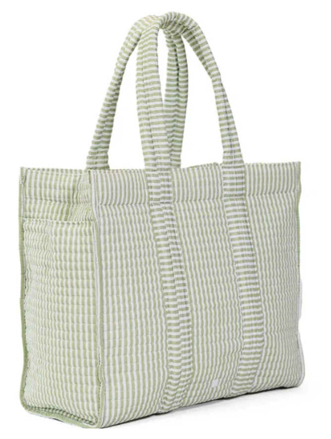 Pimlico Sage Strp - Quilted Go Go Tote