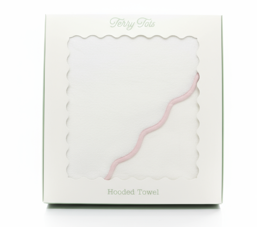 Pink Stripe Trim Hooded Towel