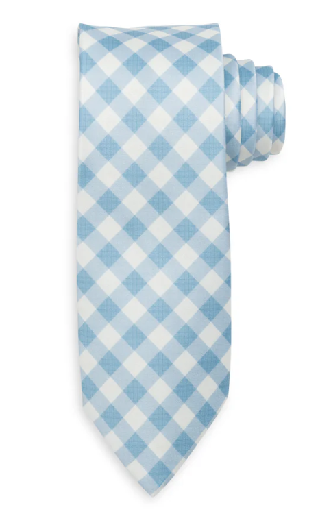 Dusty Blue Gingham Necktie