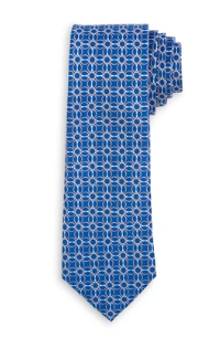 Signature Geometric Blue Tie