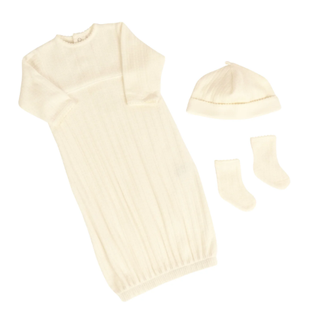 Amory Cream Gift Set (Gown,Cap,Socks)