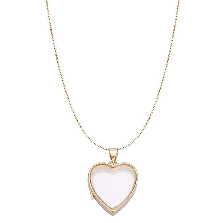 FLOATING HEART LOCKET WITH DAINTY CHAIN: 18IN