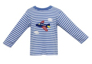 Airplane Blue Striped LS T Shirt