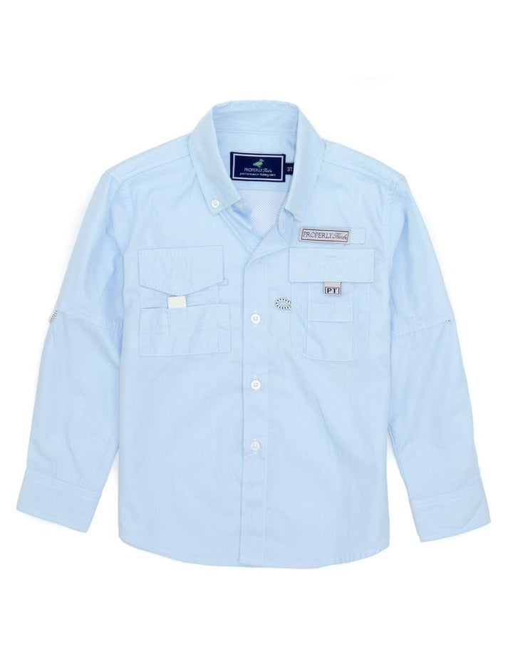 Boys Aqua Perf Fishing Shirt