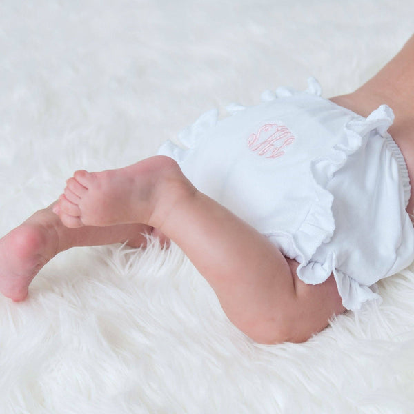 Essentials Monogram Diaper Cover with White Trim: 12 Months