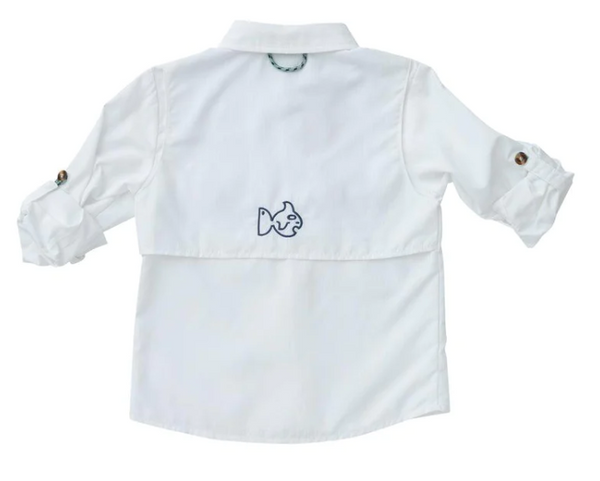 Boys White Fishing Shirt