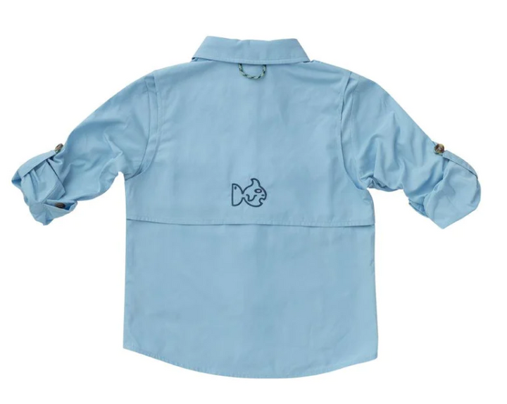 Boys Fishing Shirt - Clear Sky Blue