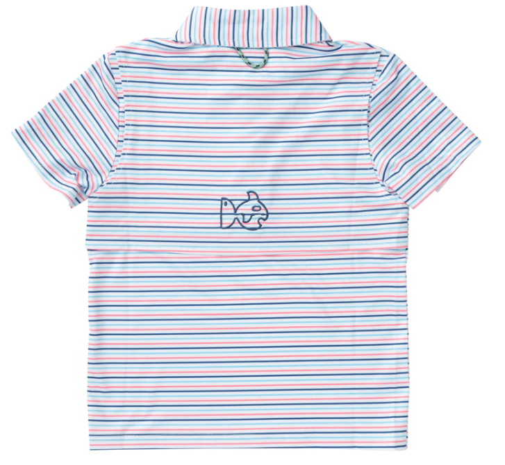 Boys Perf Polo Melon Stripe