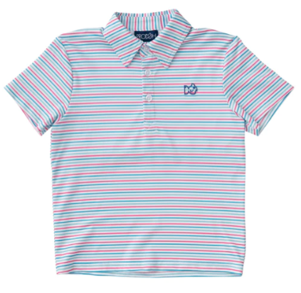 Candy Stripe Perf Polo - Boys