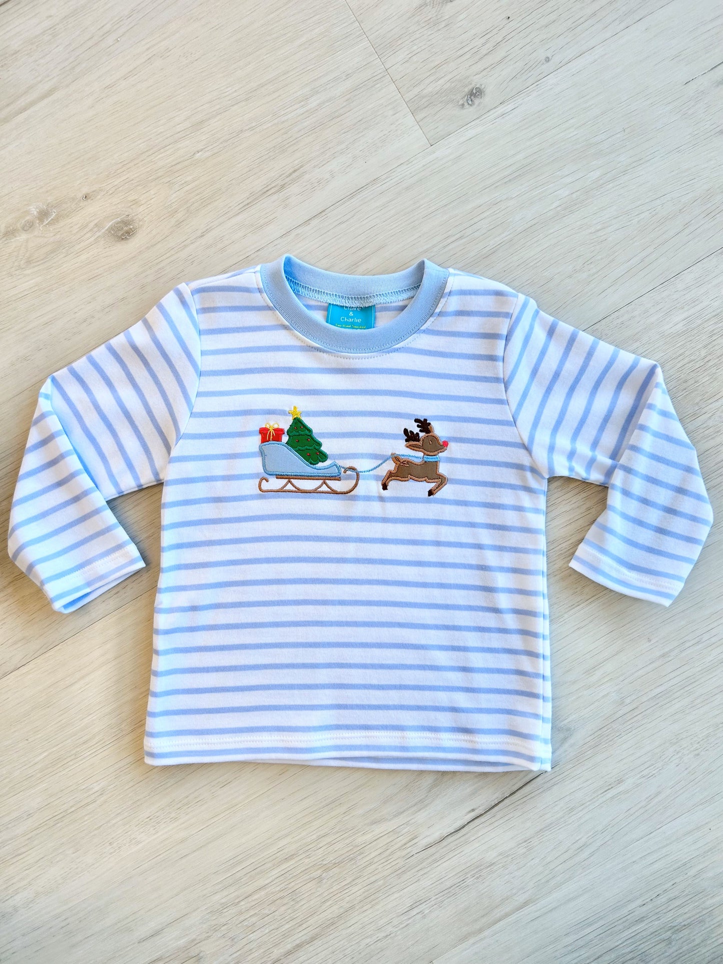 Christmas LT Blue Stripe Shirt - Boys