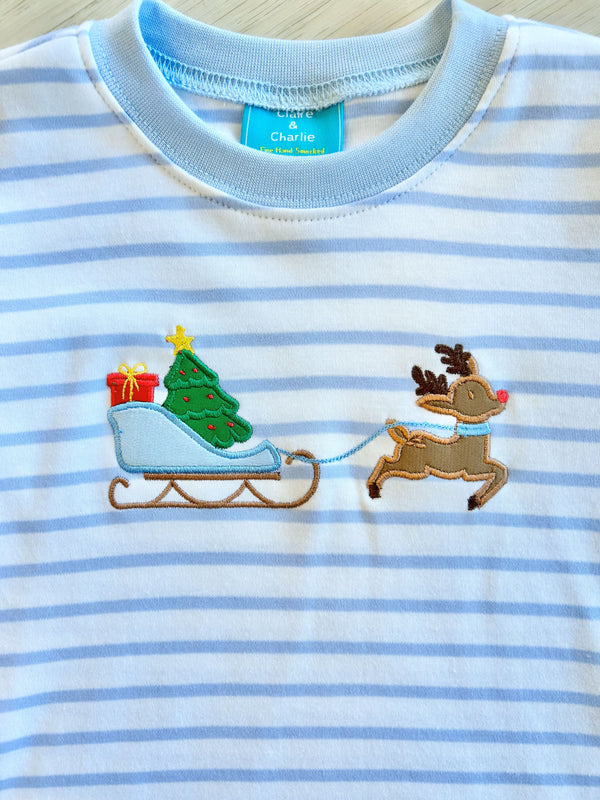 Christmas LT Blue Stripe Shirt - Boys