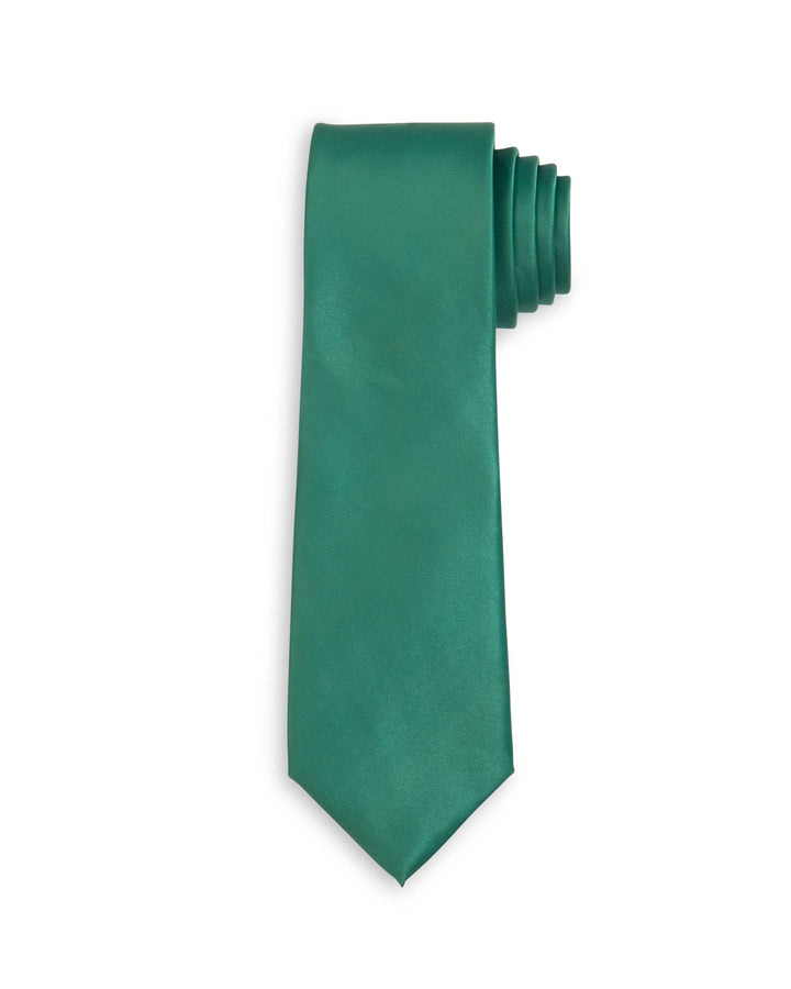Evergreen Emerald Green Solid Child Tween Necktie: Medium