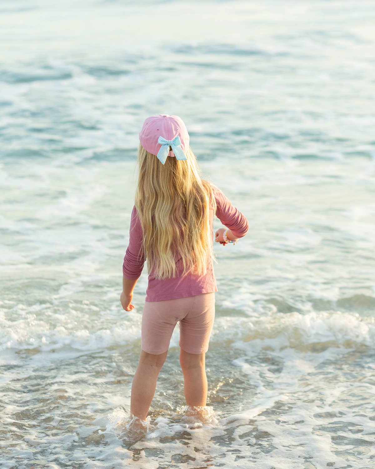 Pink Mermaid Bow Baseball Hat (Baby, Youth): Youth