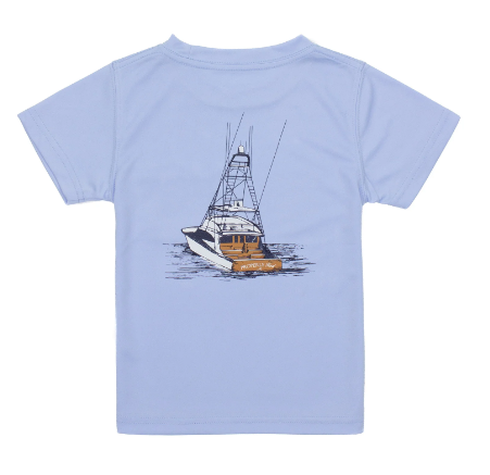 Deep Waters Lt Blue Perf Tee - Boys