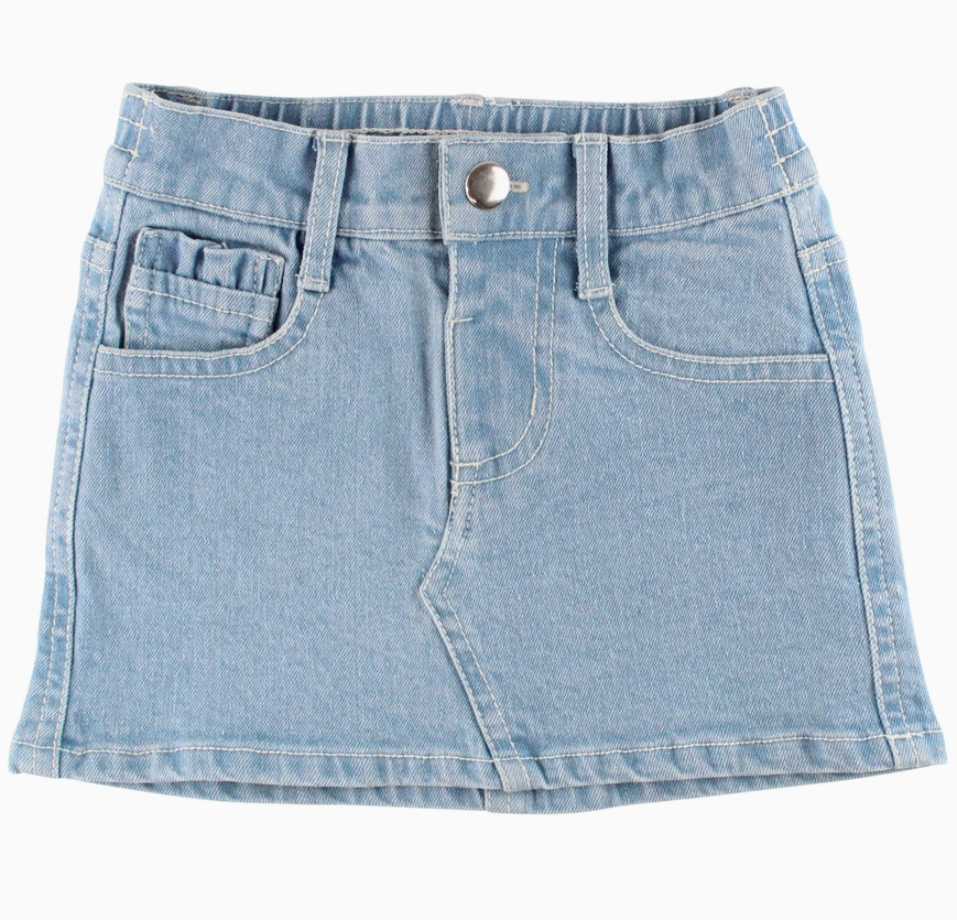 Girls Light Wash Denim Skirt