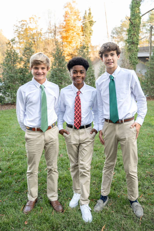 Evergreen Emerald Green Solid Child Tween Necktie: Medium