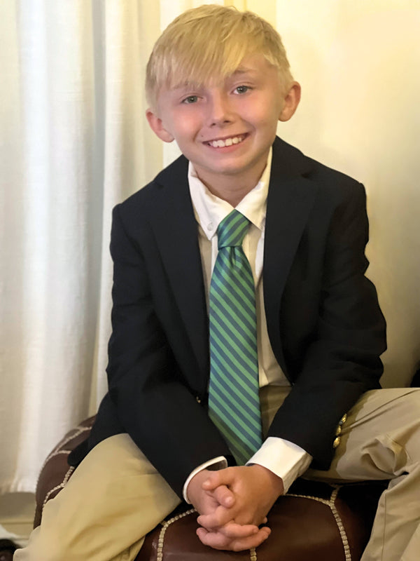 Highland Stripe Blue Green Stripe Child Tween Adult Necktie: Medium