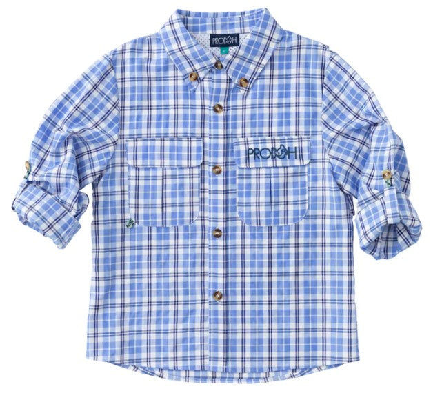 Founders' Fishing Shirt - Blue Plaid