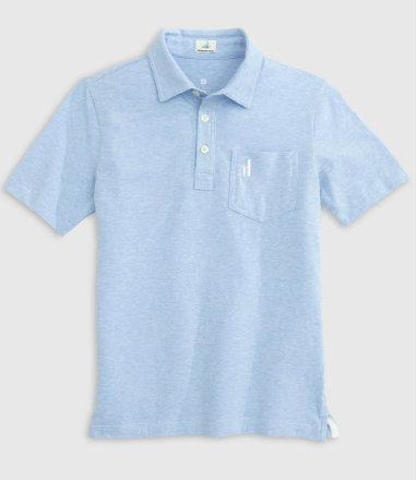 Boys Heathered Gulf Blue Polo