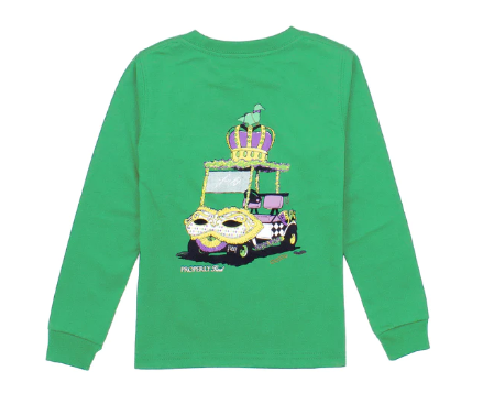 Mardi Cart LS Green Tee - Boys