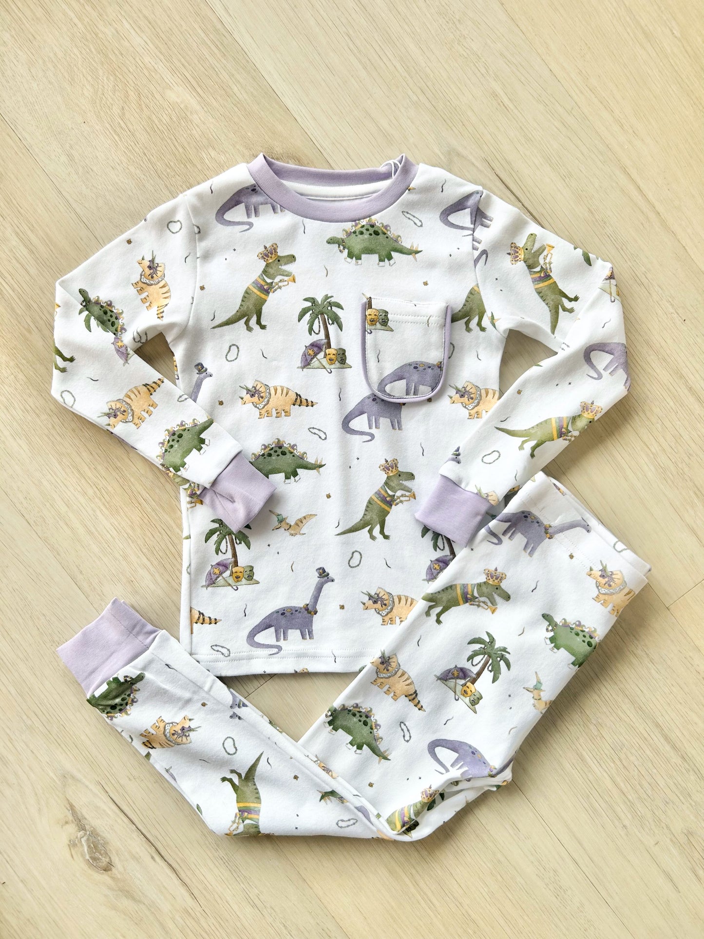 Mardi Gras-saurus Pajama Set - Boys