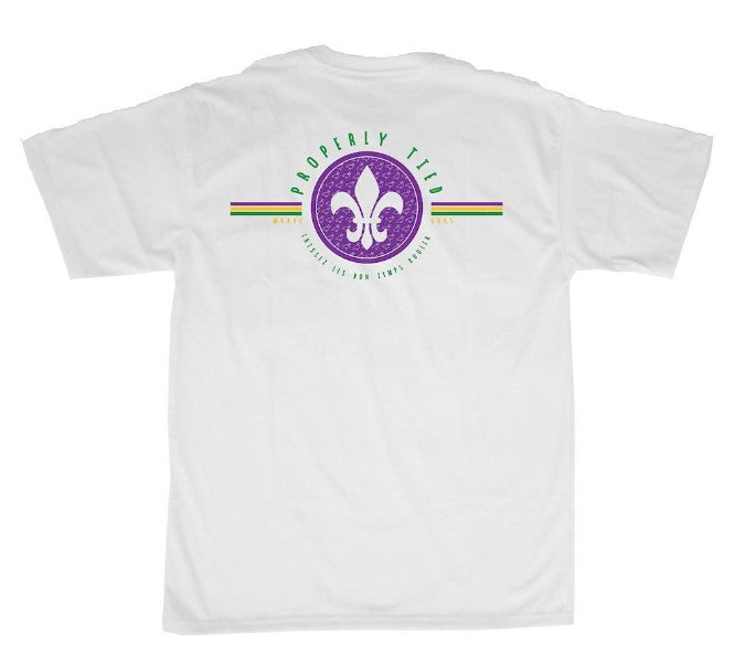 Boy Mardi Gras SS White Tee