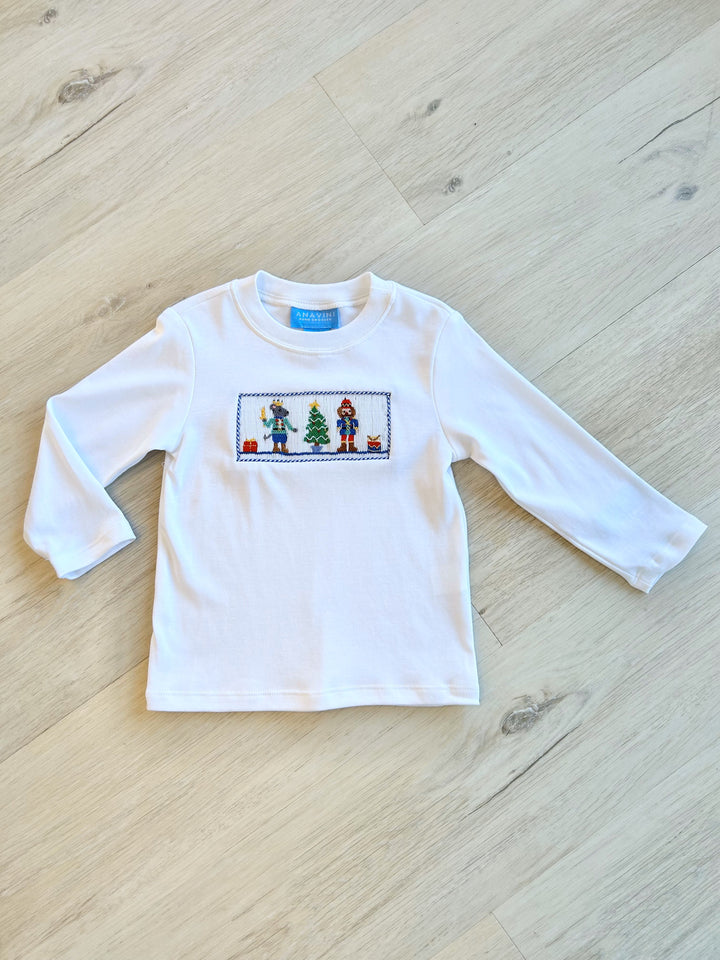 Nutcracker Smock WHT Shirt - Boys