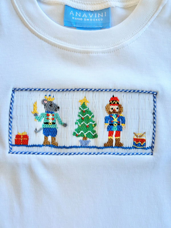 Nutcracker Smock WHT Shirt - Boys