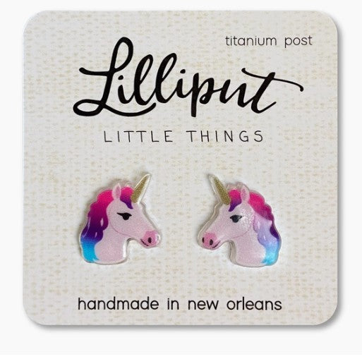 Pink Rainbow Unicorn Earrings