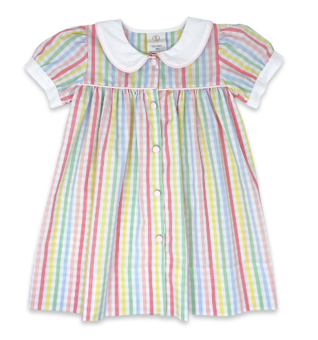 Breccan Dress - Rainbow Stripe -Toddler