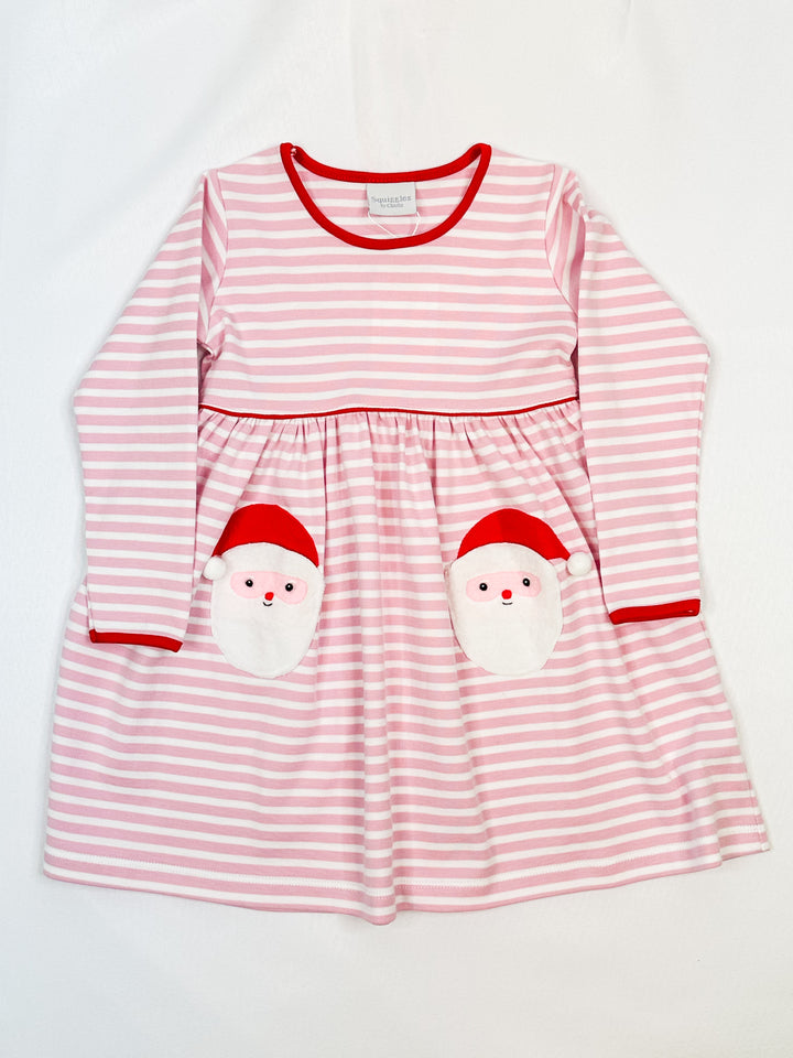 Red Stripe Dress w/Santa Pocket -Toddler